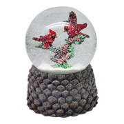 Cardinal Pair Wind-Up Musical Snowglobe