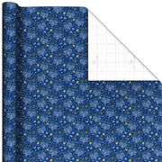 Festive Collage on Navy Hanukkah Wrapping Paper Roll