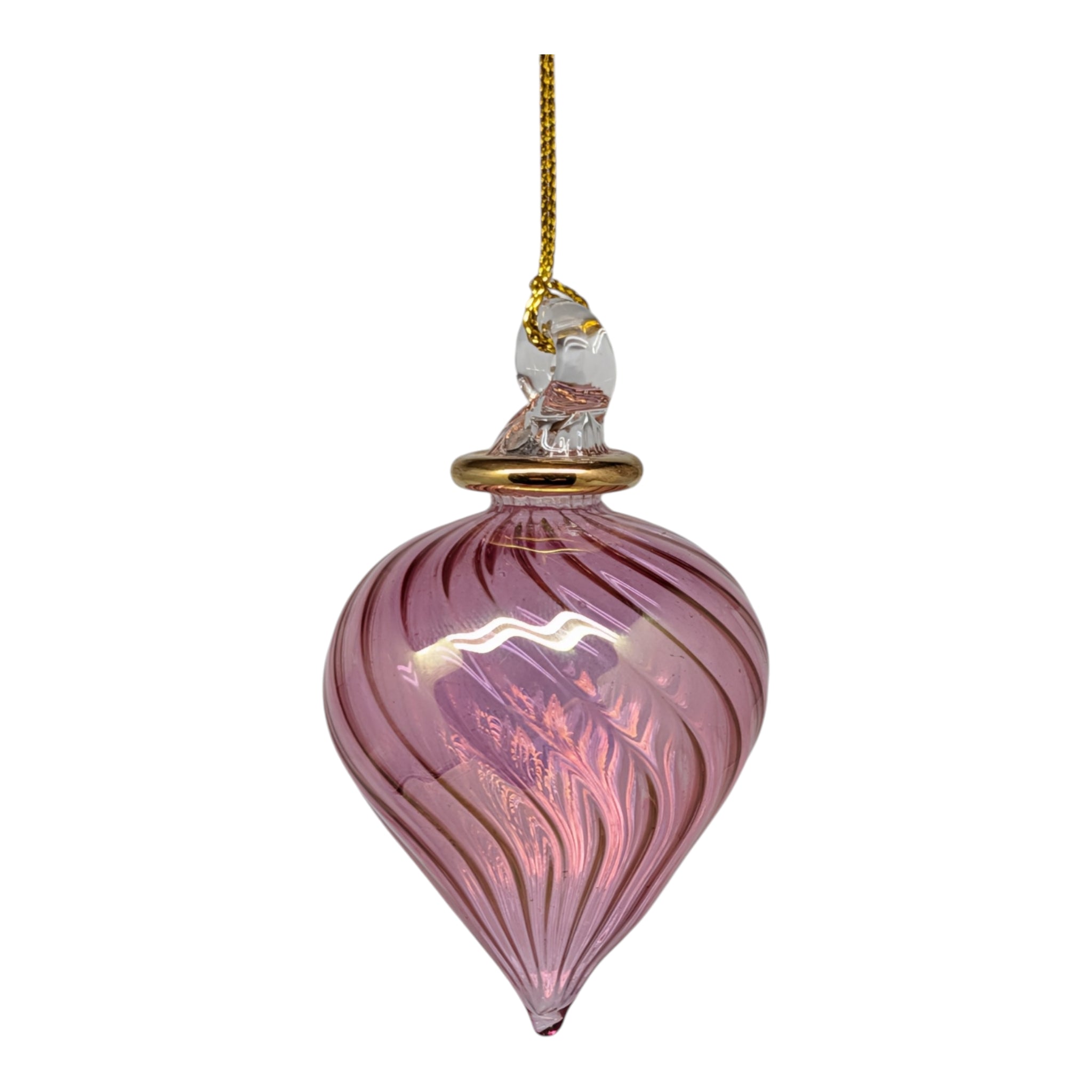 Mauve Perfume Bottle with Elephant Stopper and Gold Crown