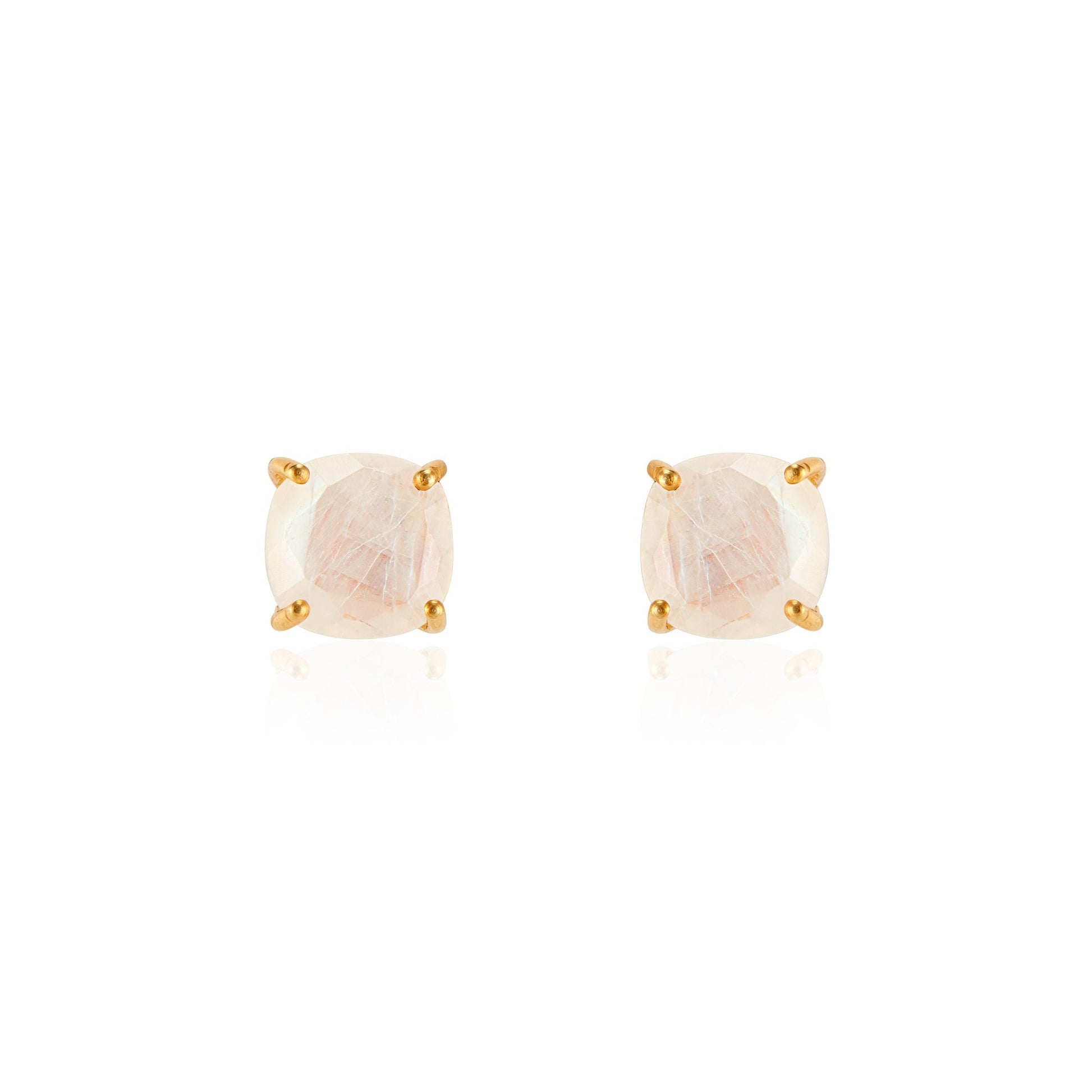Emmy Studs | Rainbow Moonstone by elliparr