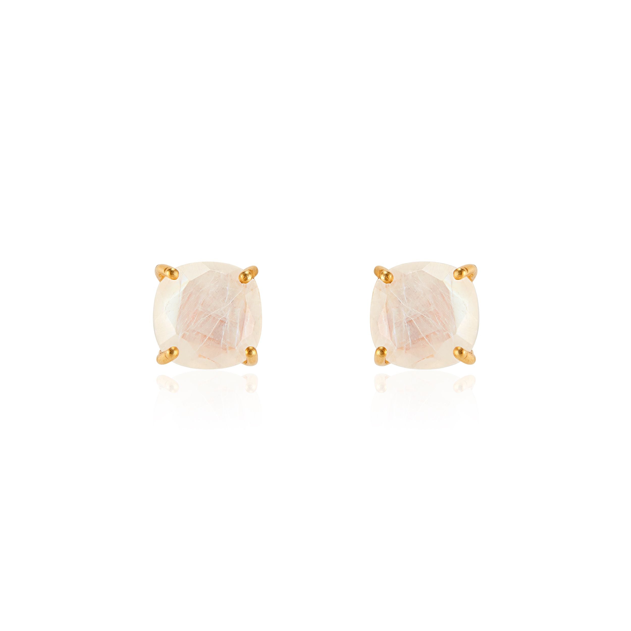 Emmy Studs | Rainbow Moonstone by elliparr