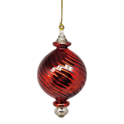Shiny and Cute Egyptian Glass - Swirled Ball - Red