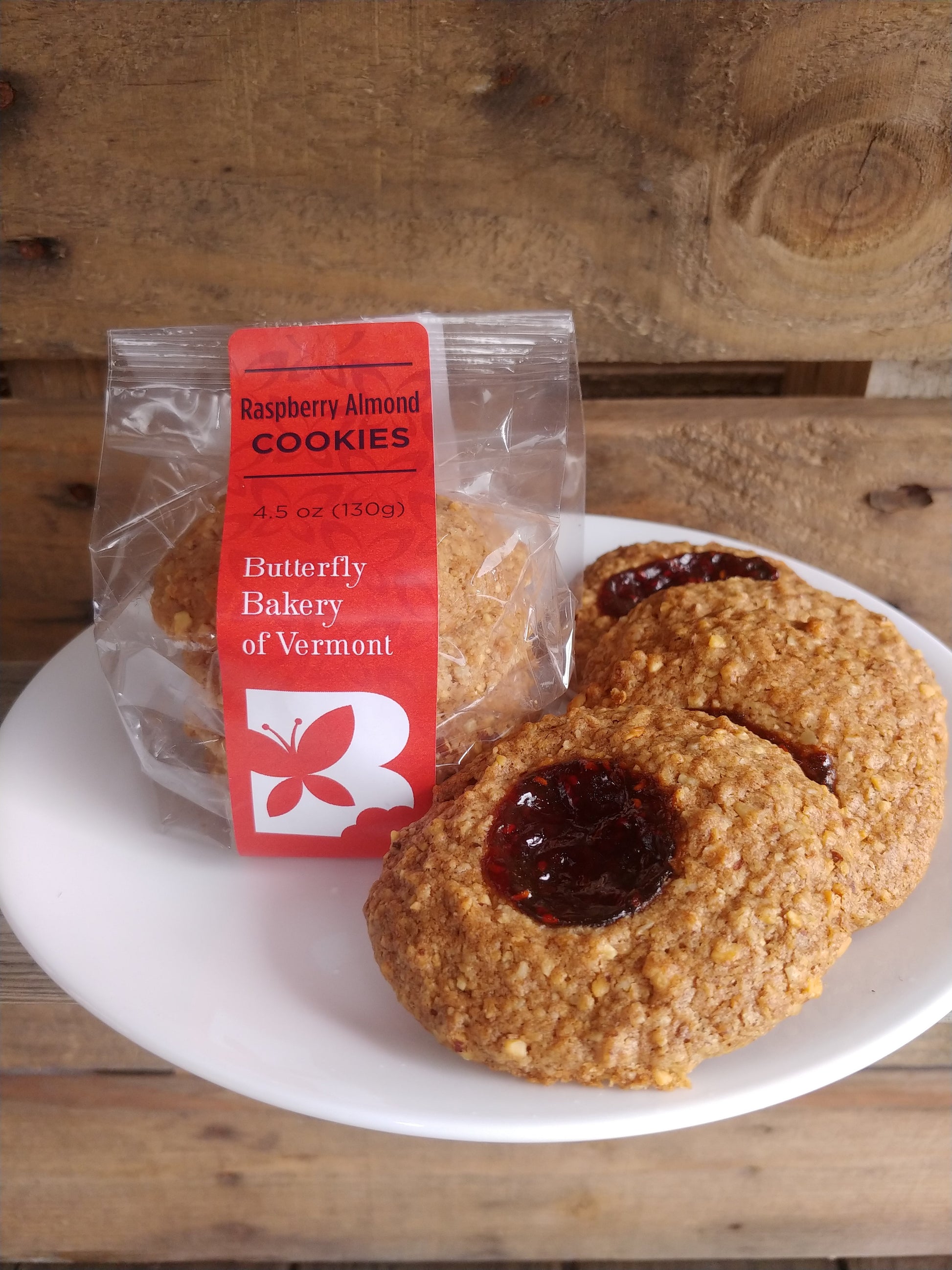 Raspberry Almond Cookies by Butterfly Bakery of Vermont