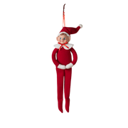 Red Felt Retro Elf Ornament - 12 Inch