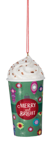 Merry and Bright Christmas Latte Ornament