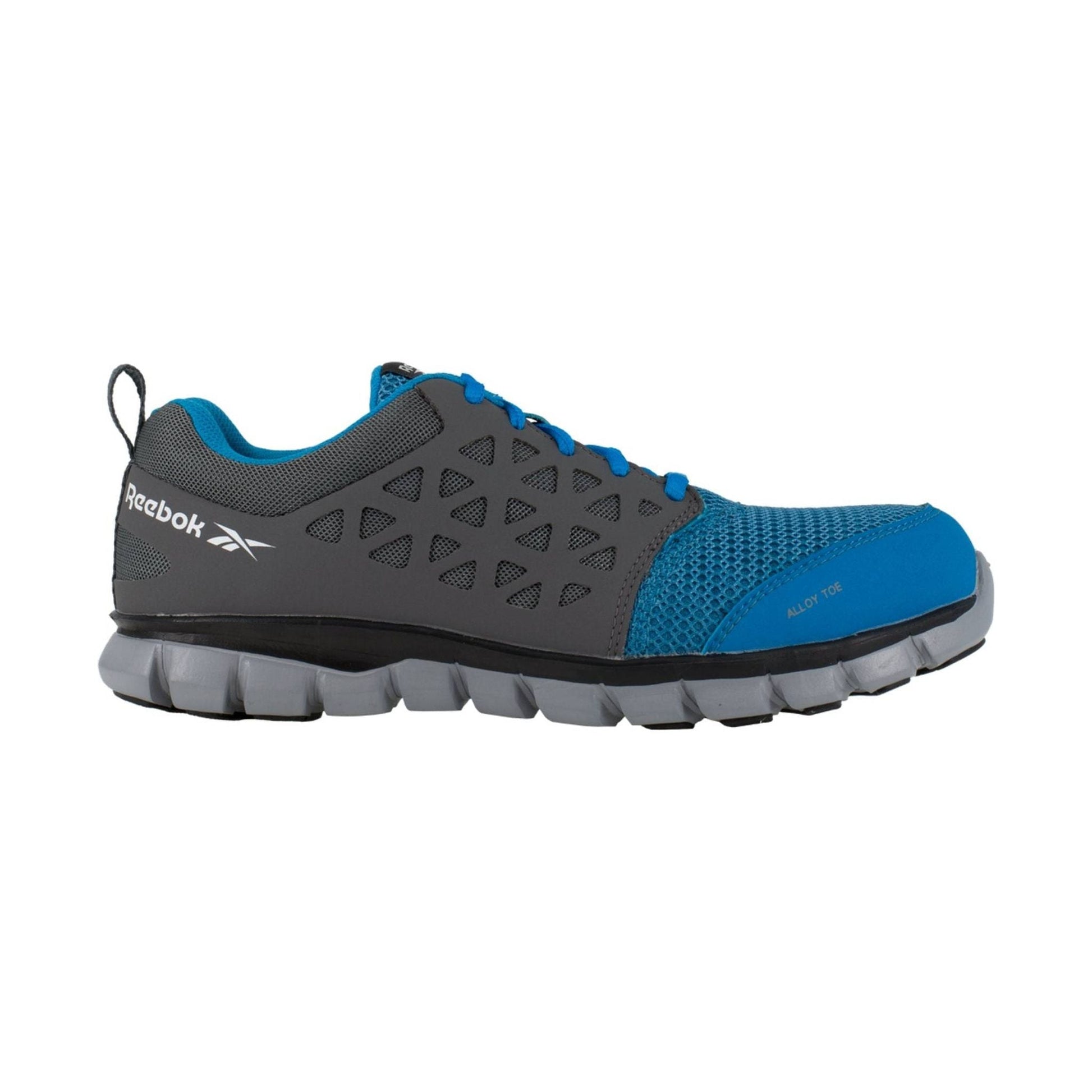 Reebok Work Men's Sublite Cushion Alloy Toe ESD Work Shoe - Grey/Blue by Lenny's Shoe & Apparel