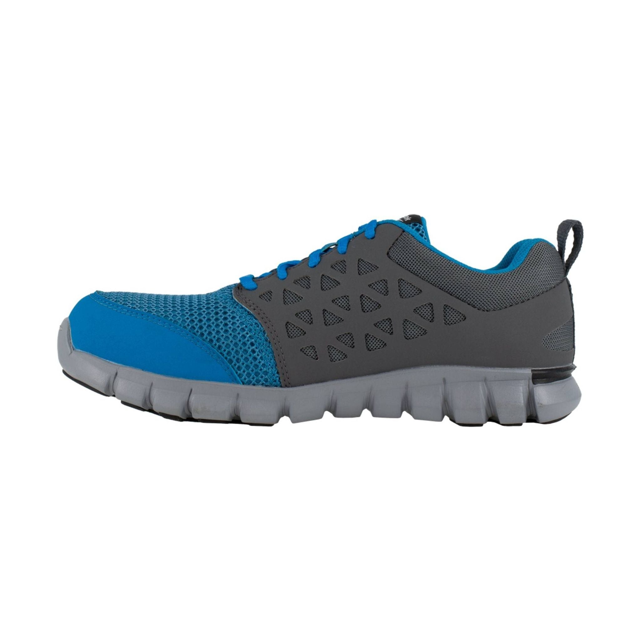 Reebok Work Men's Sublite Cushion Alloy Toe ESD Work Shoe - Grey/Blue by Lenny's Shoe & Apparel