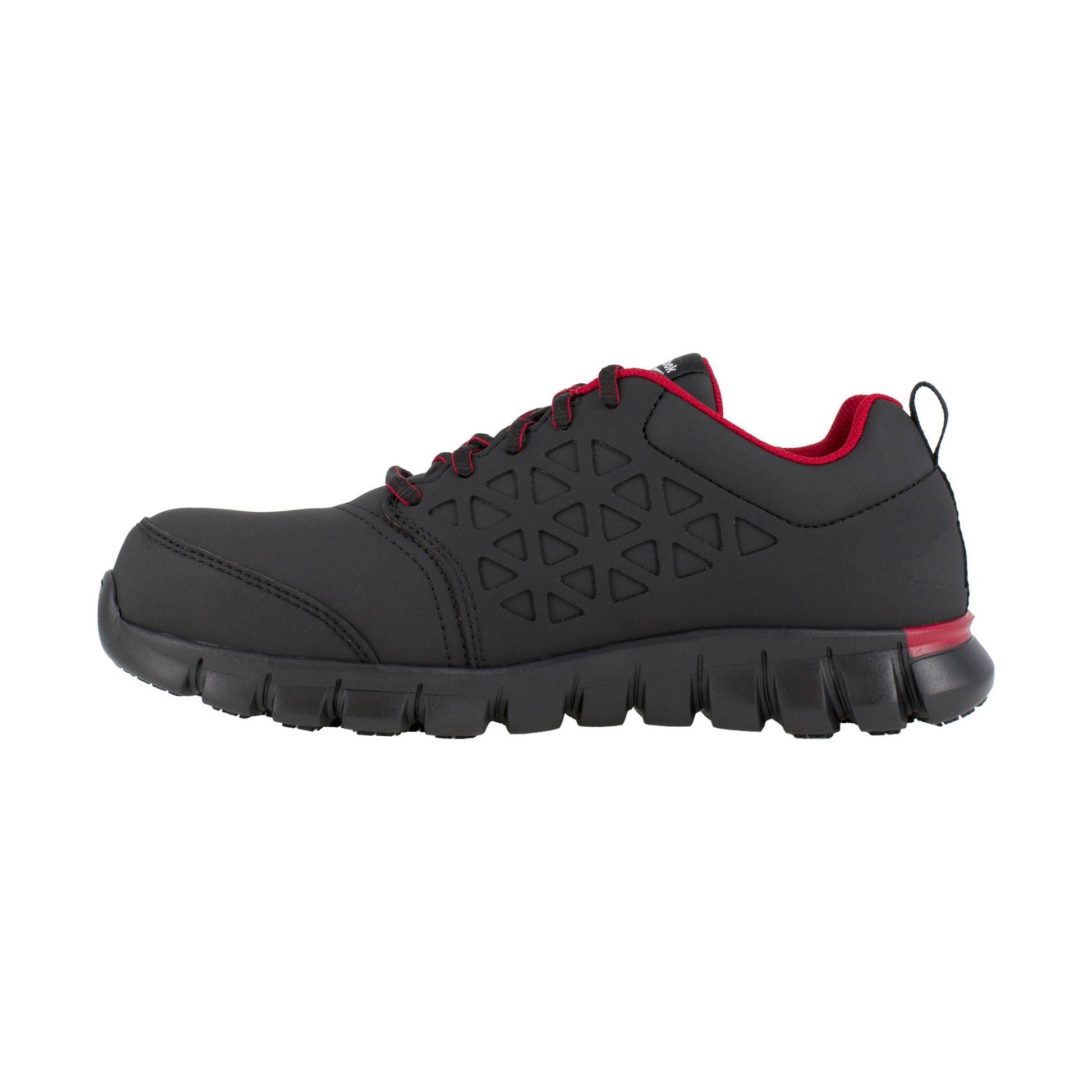 Reebok Work Men's Sublite Cushion Athletic Composite Toe Work Shoes - Black/Red by Lenny's Shoe & Apparel