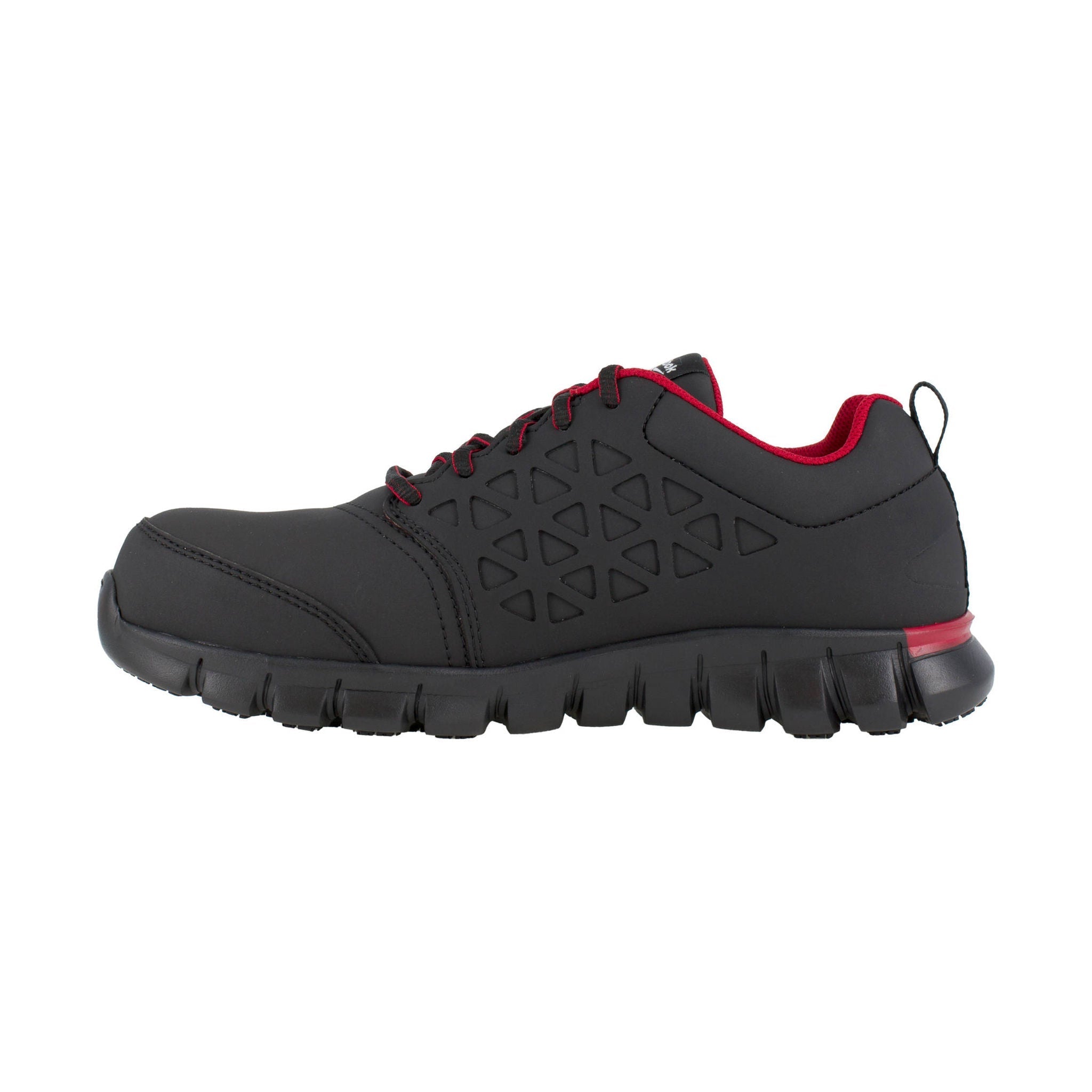 Reebok Work Men's Sublite Cushion Athletic Composite Toe Work Shoes - Black/Red by Lenny's Shoe & Apparel