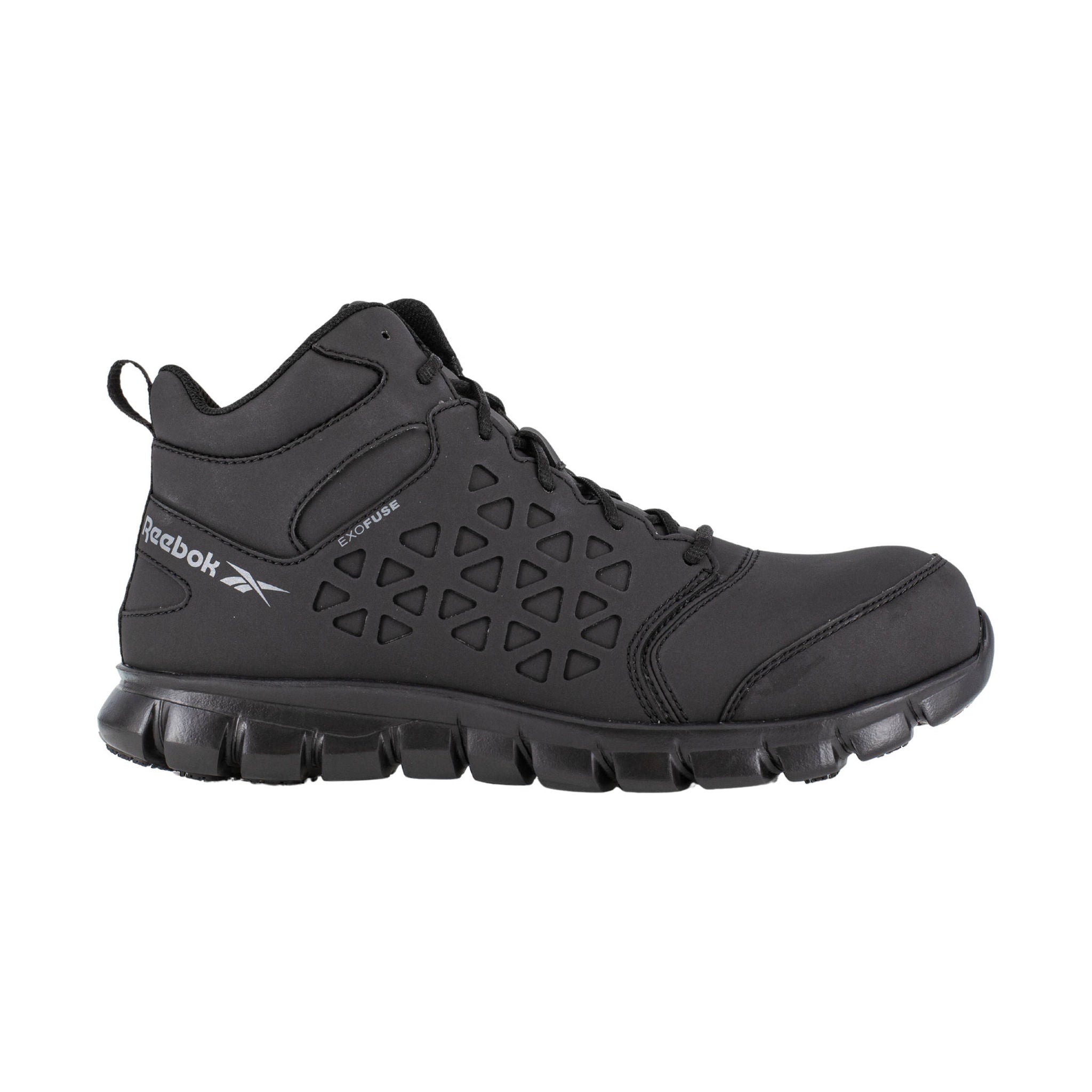 Reebok Work Men's Sublite Cushion Athletic Mid Cut Composite Toe Work Shoes - Black by Lenny's Shoe & Apparel
