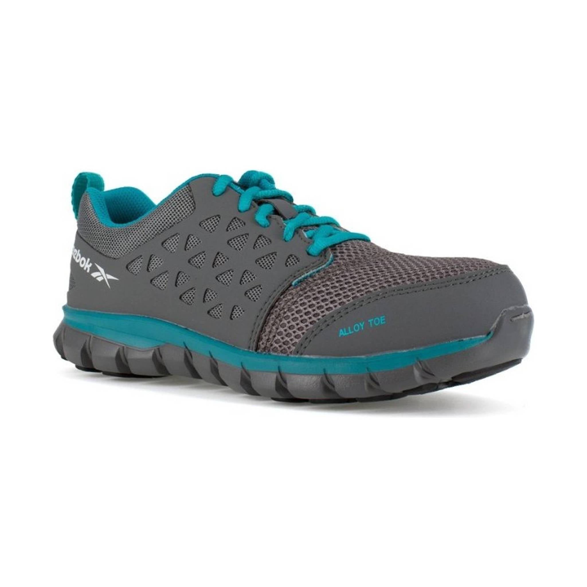Reebok Work Women's Sublite Cushion Alloy Toe - Grey/Turquoise by Lenny's Shoe & Apparel