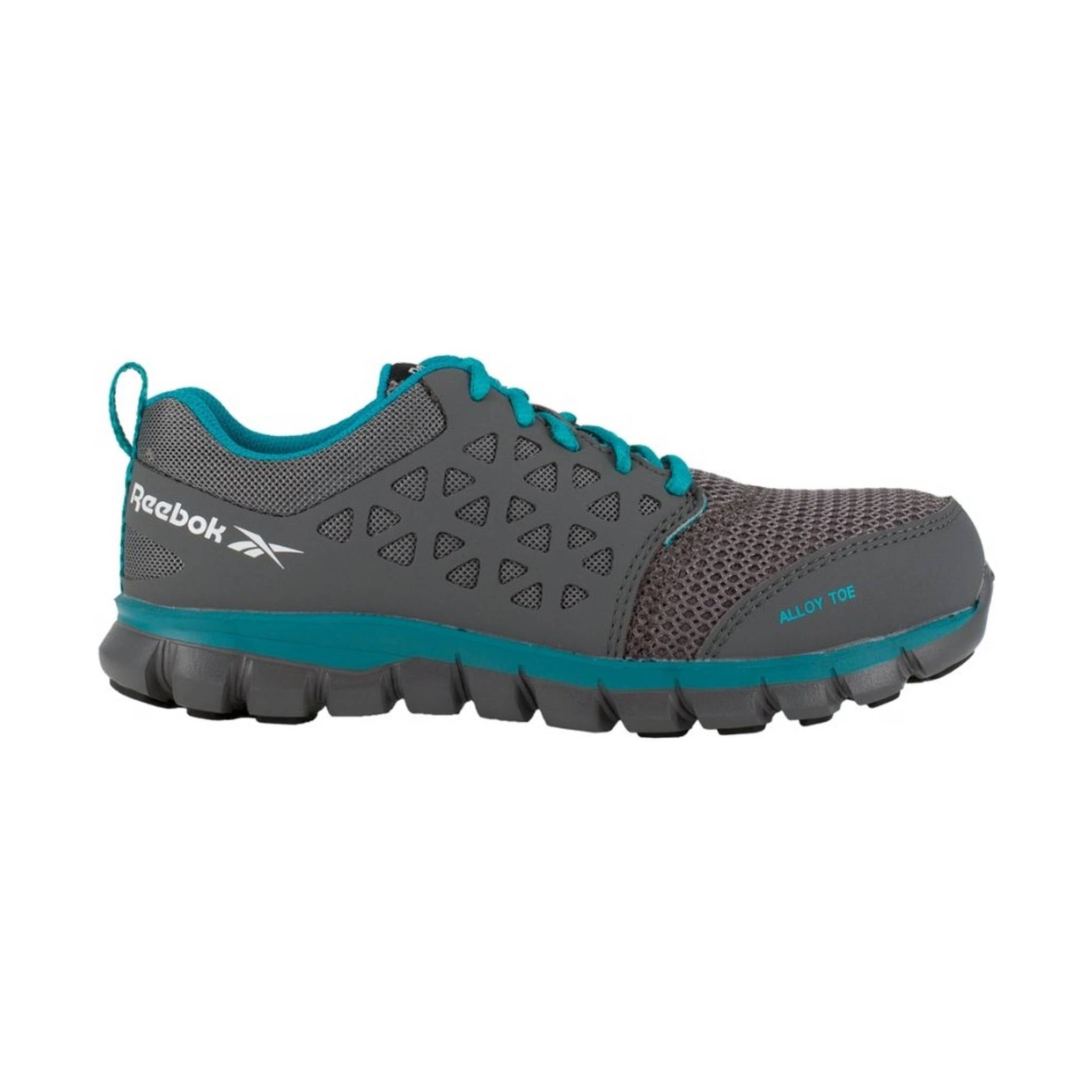 Reebok Work Women's Sublite Cushion Alloy Toe - Grey/Turquoise by Lenny's Shoe & Apparel