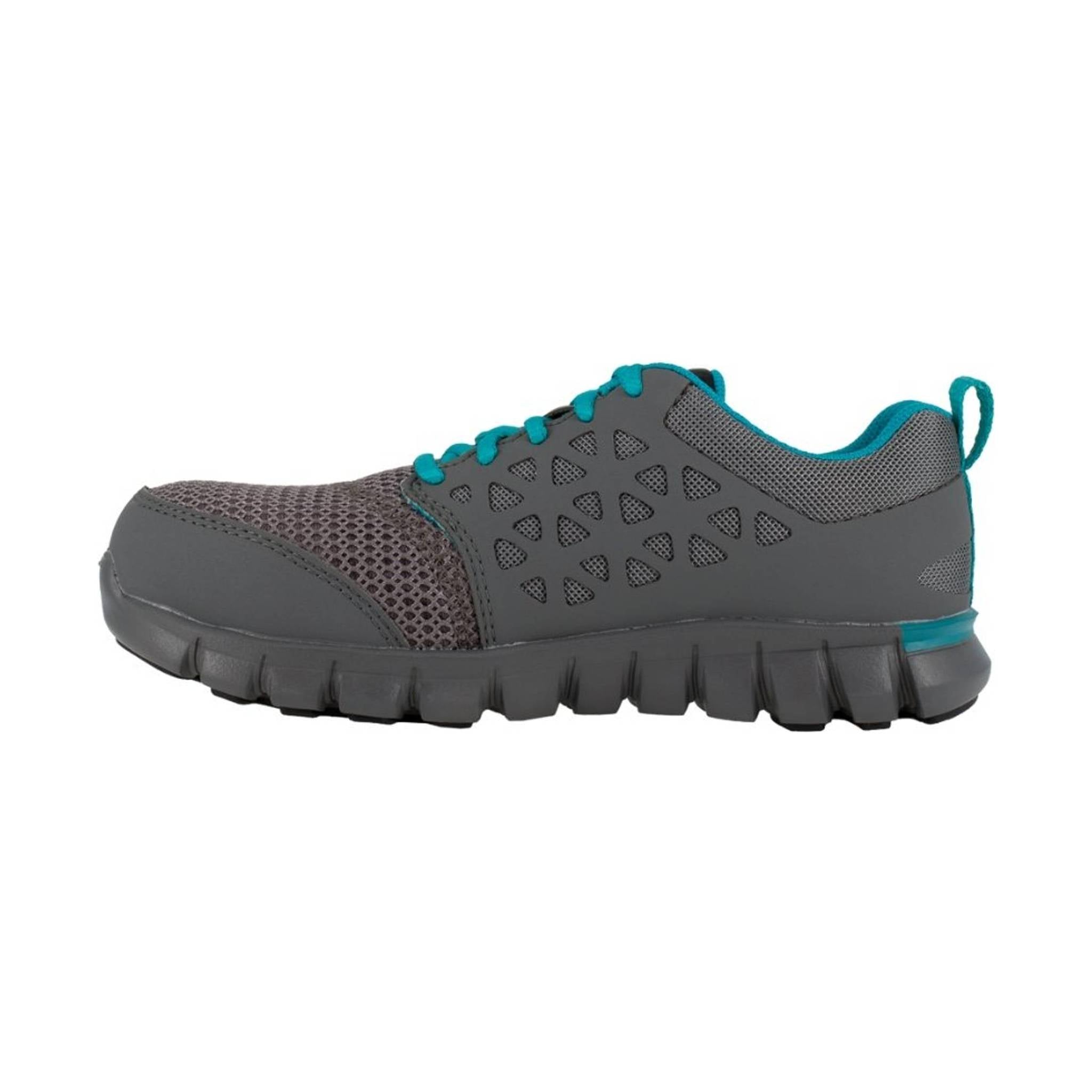 Reebok Work Women's Sublite Cushion Alloy Toe - Grey/Turquoise by Lenny's Shoe & Apparel