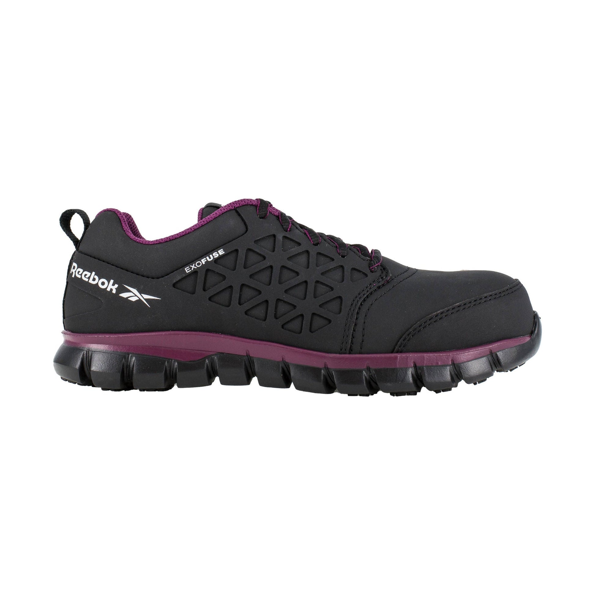 Reebok Work Women's Sublite Cushion Athletic Composite Toe Work Shoes - Black/Plum by Lenny's Shoe & Apparel