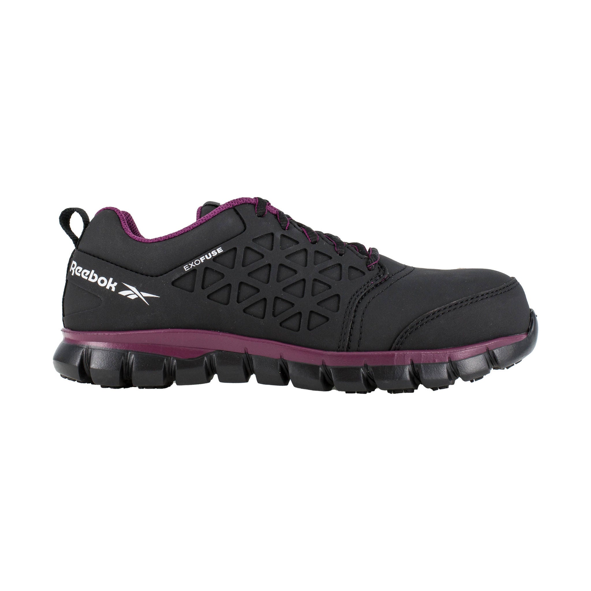 Reebok Work Women's Sublite Cushion Athletic Composite Toe Work Shoes - Black/Plum by Lenny's Shoe & Apparel