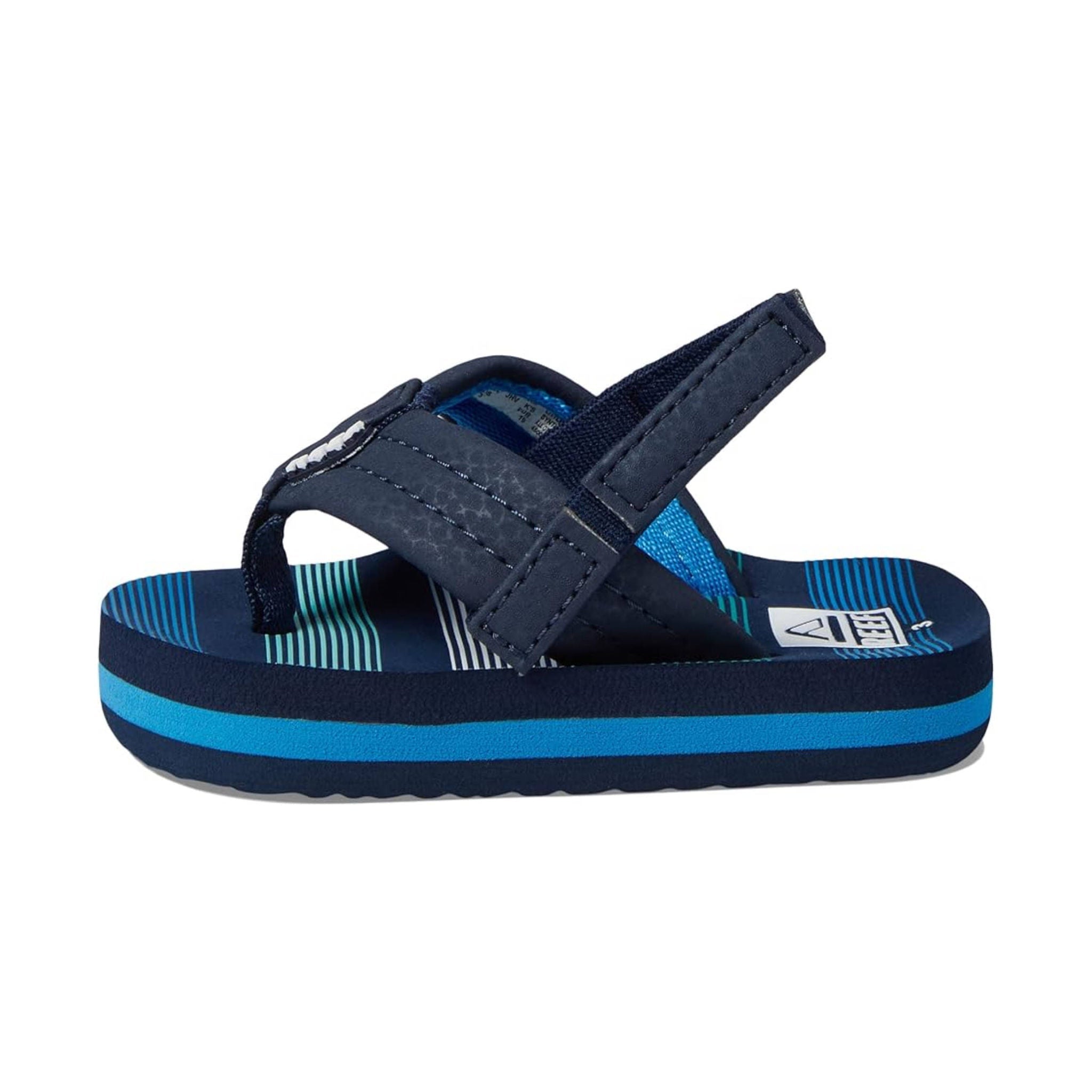 Reef Kids' Little Ahi Flip Flop - Deep Sea Stripes by Lenny's Shoe & Apparel