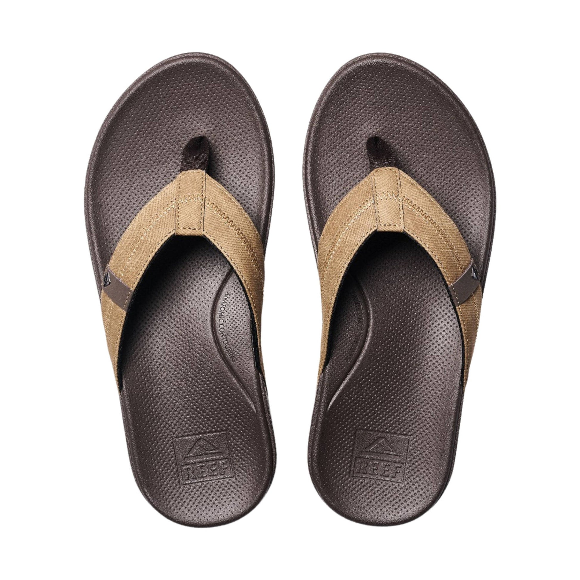 Reef Men's Cushion Phantom 2.0 Flip Flop - Brown Leather by Lenny's Shoe & Apparel