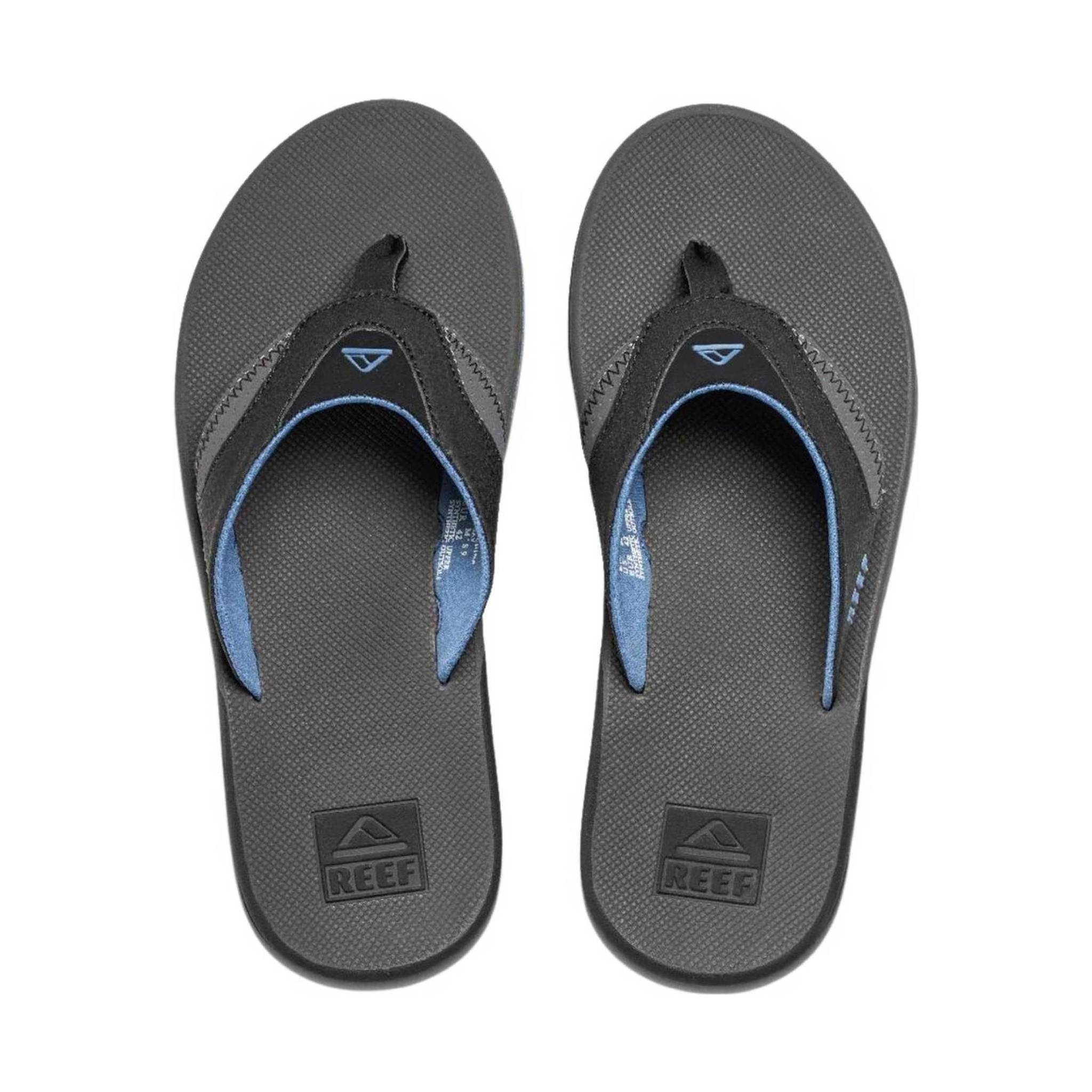 Reef Men's Fanning Flip Flop - Grey/Light Blue by Lenny's Shoe & Apparel
