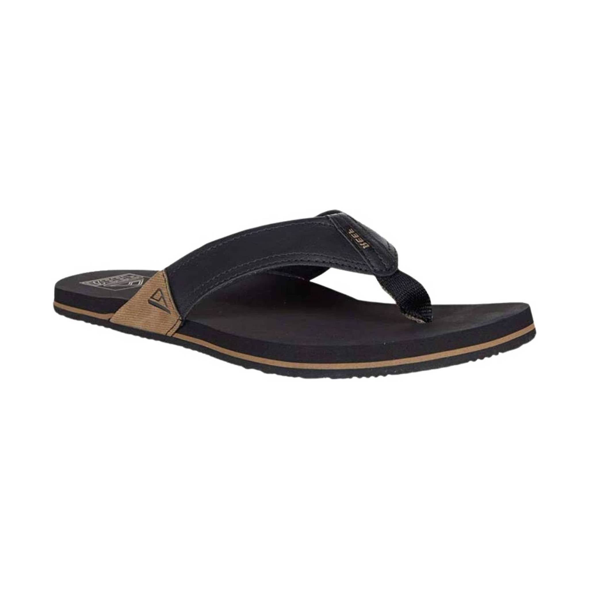 Reef Men's Newport Flip Flop - Black/Tan by Lenny's Shoe & Apparel