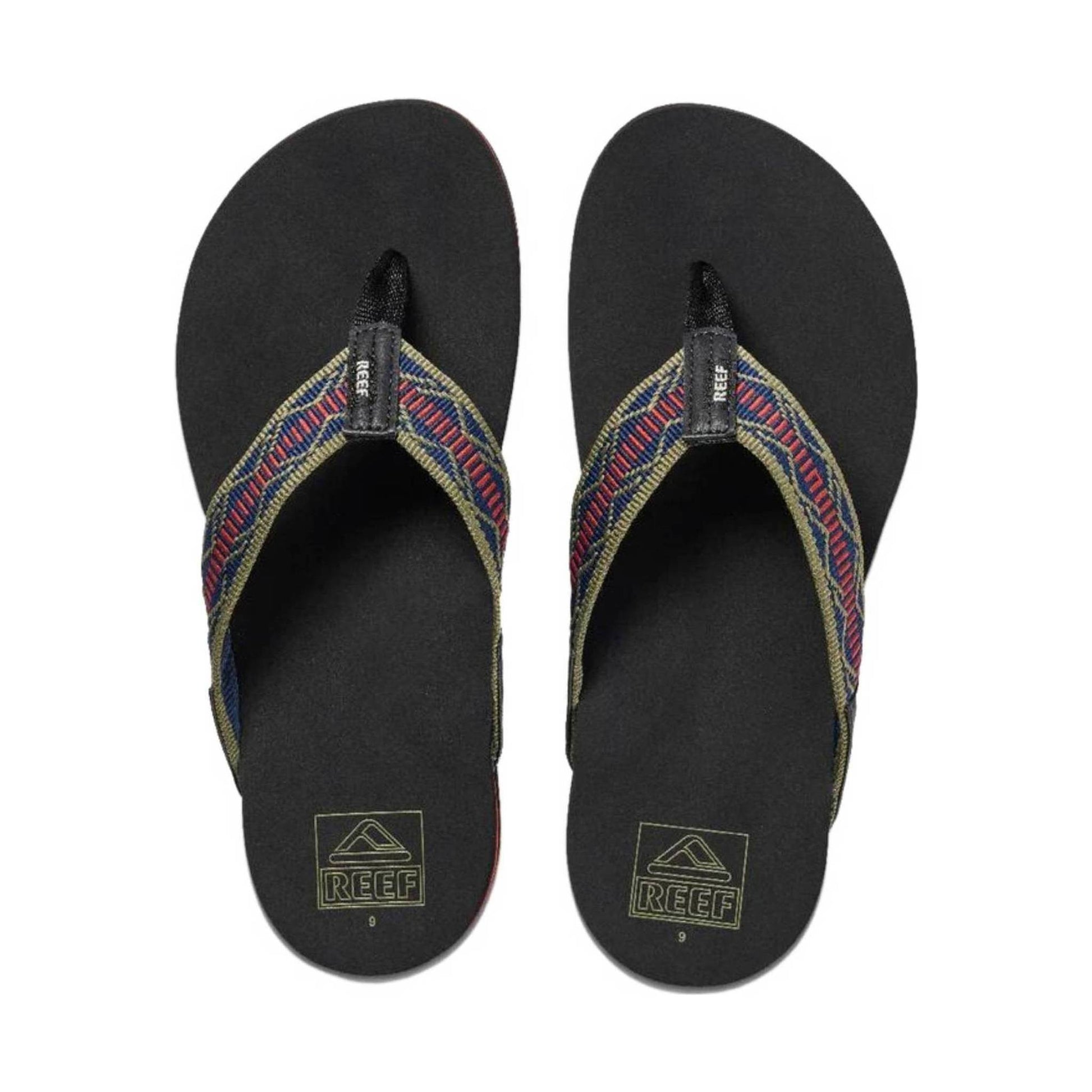Reef Men's Newport Woven Flip Flop - Navy/Red by Lenny's Shoe & Apparel