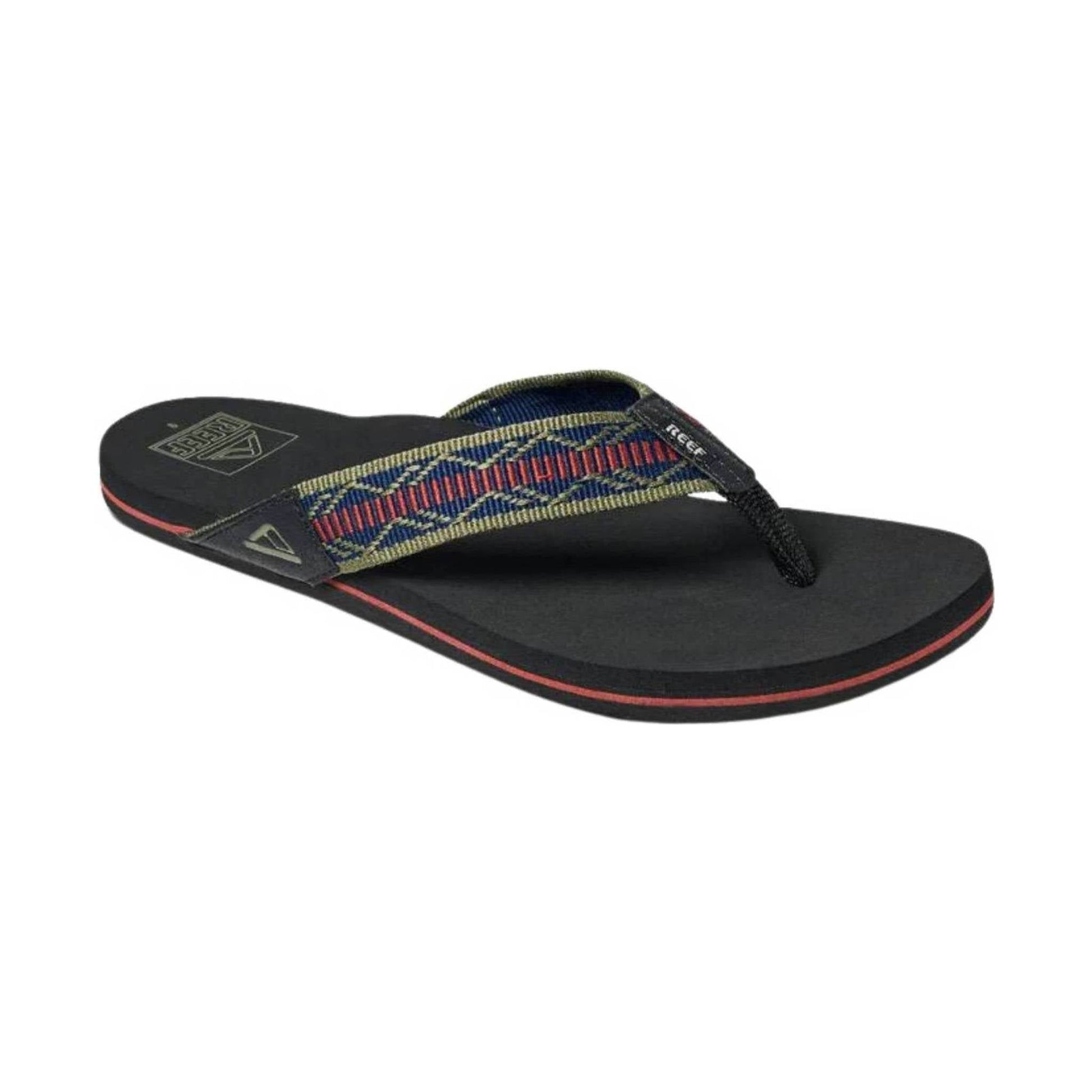 Reef Men's Newport Woven Flip Flop - Navy/Red by Lenny's Shoe & Apparel