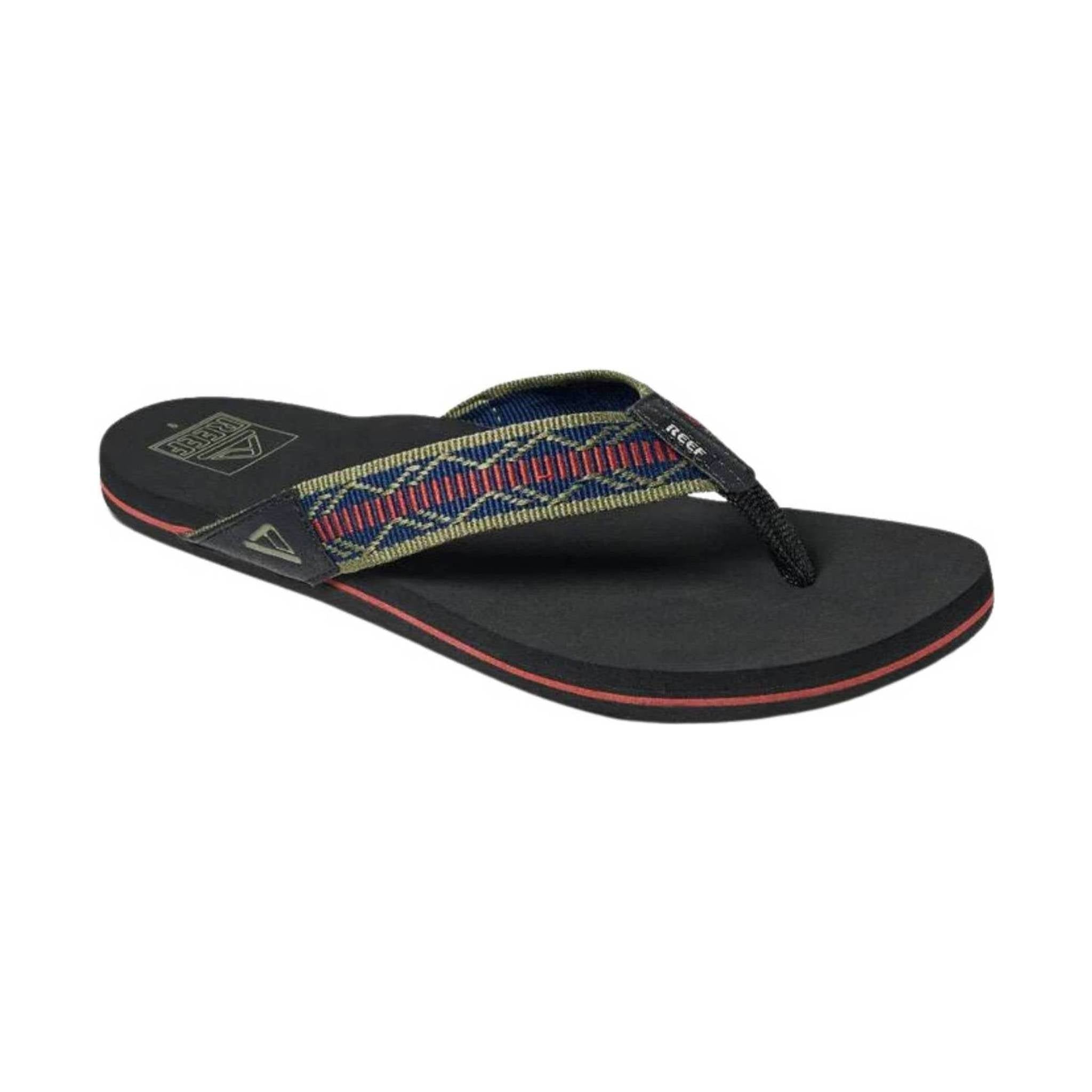 Reef Men's Newport Woven Flip Flop - Navy/Red by Lenny's Shoe & Apparel
