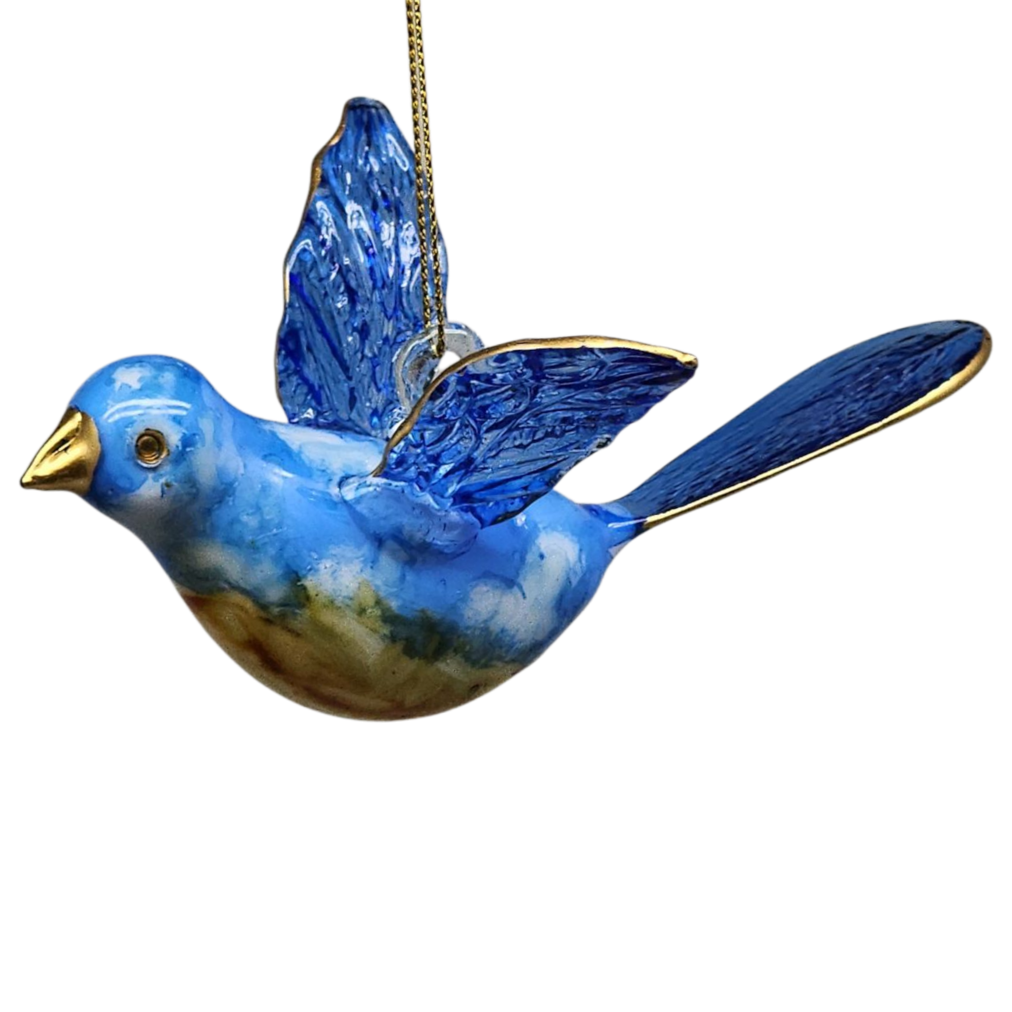 Blown Glass Bluebird - Azure Sky