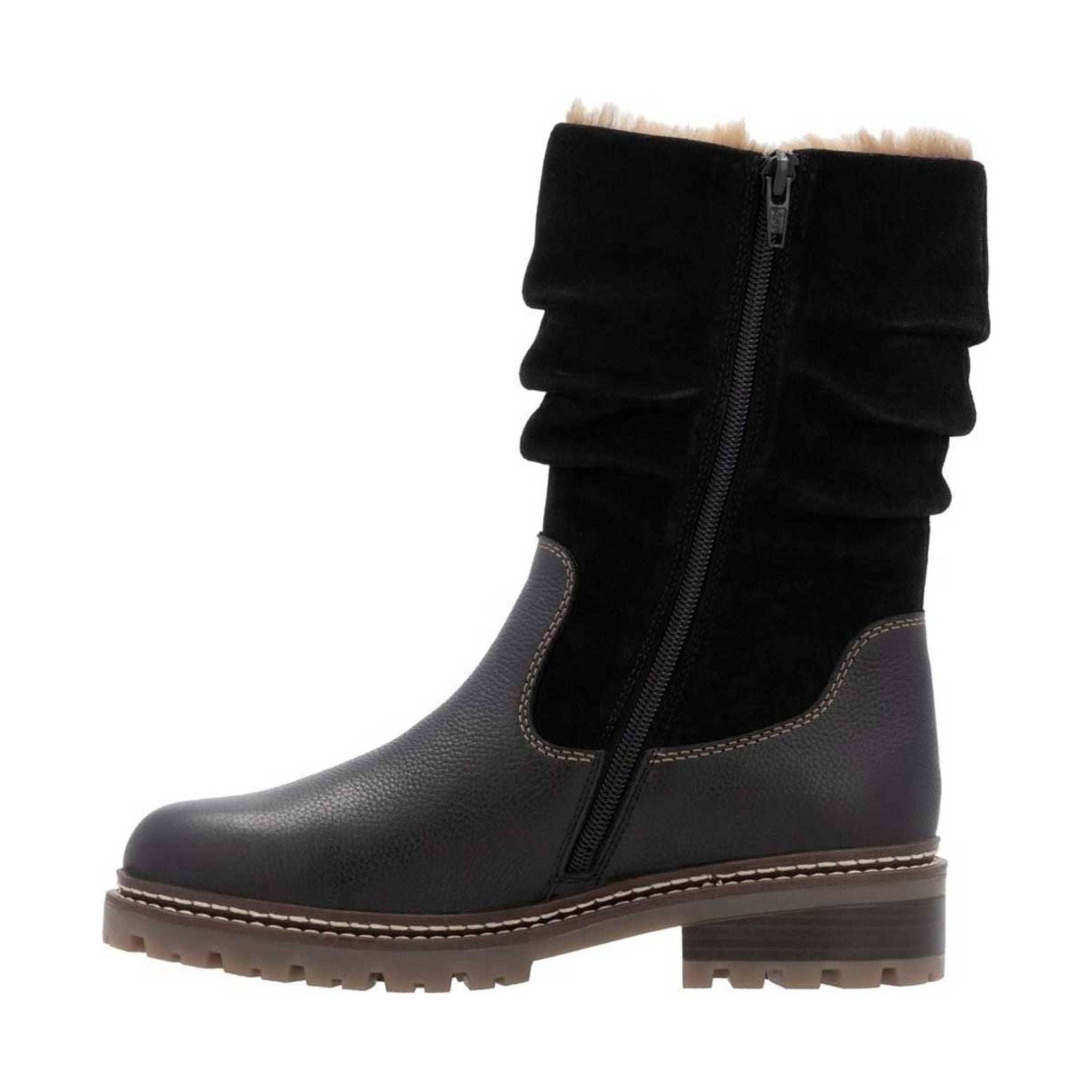 Remonte Women's Stefanie Slouch Mid Calf Boots - Black by Lenny's Shoe & Apparel