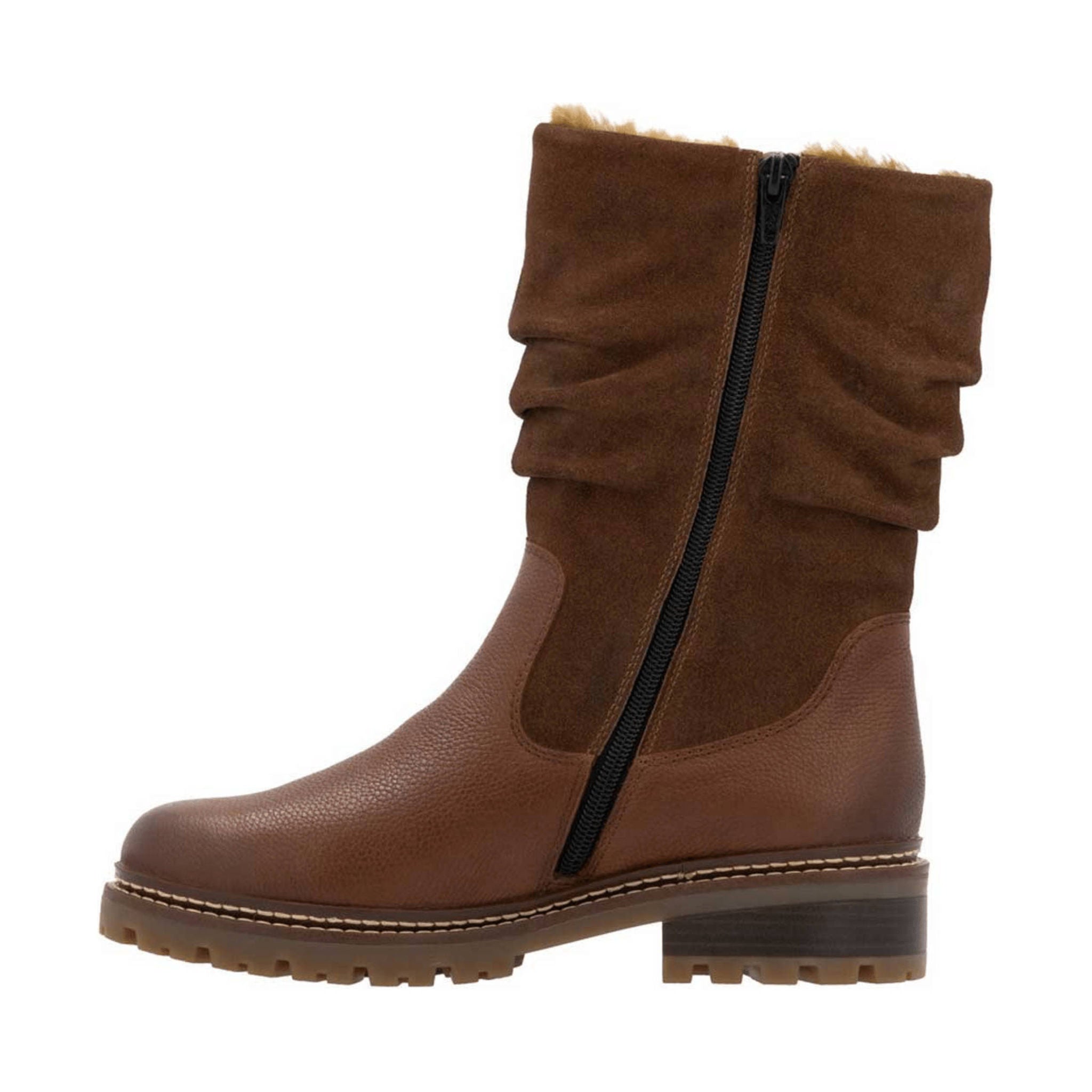 Remonte Women's Stefanie Slouch Mid Calf Boots - Brown by Lenny's Shoe & Apparel