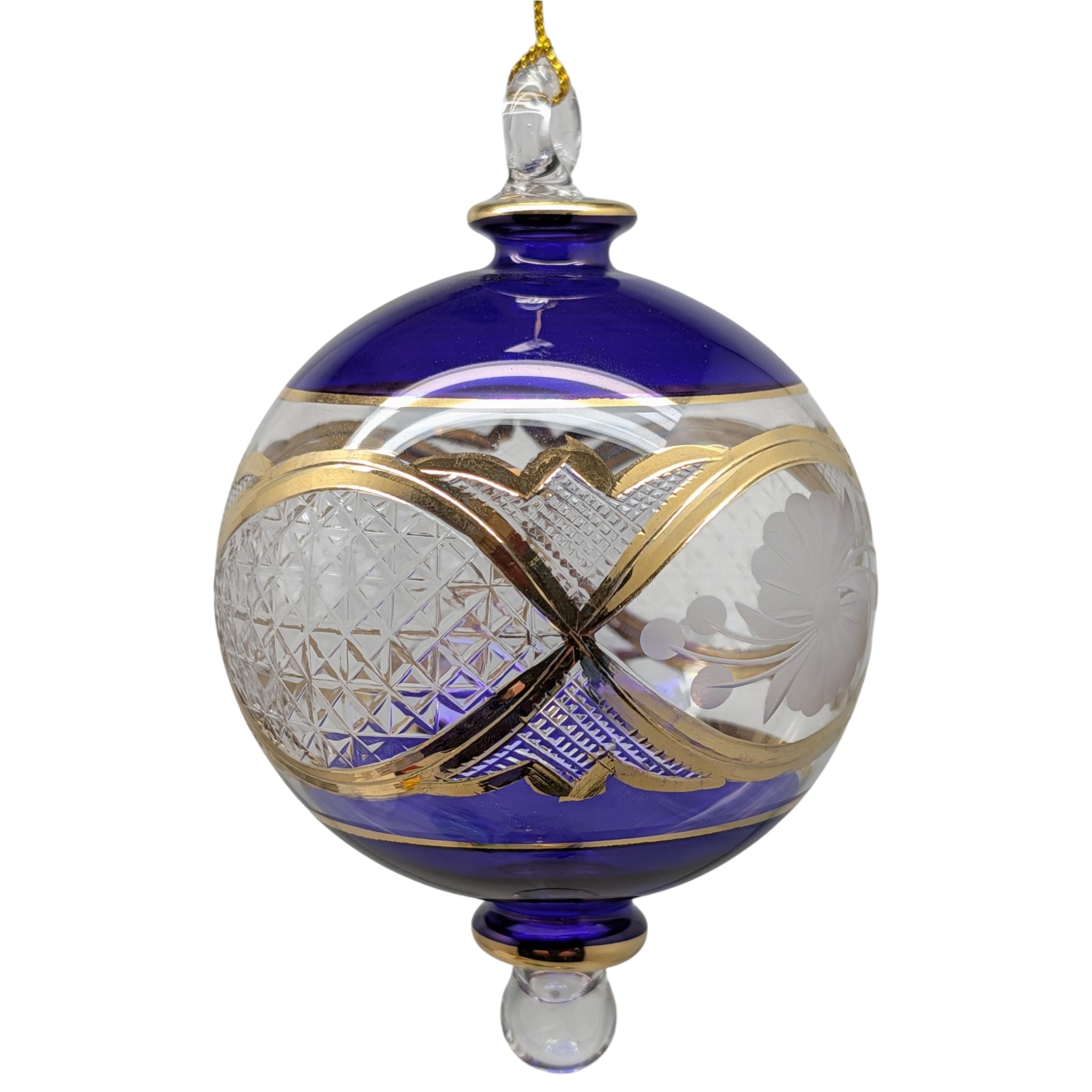 Amethyst Floral Ball Ornament with 24k Gold