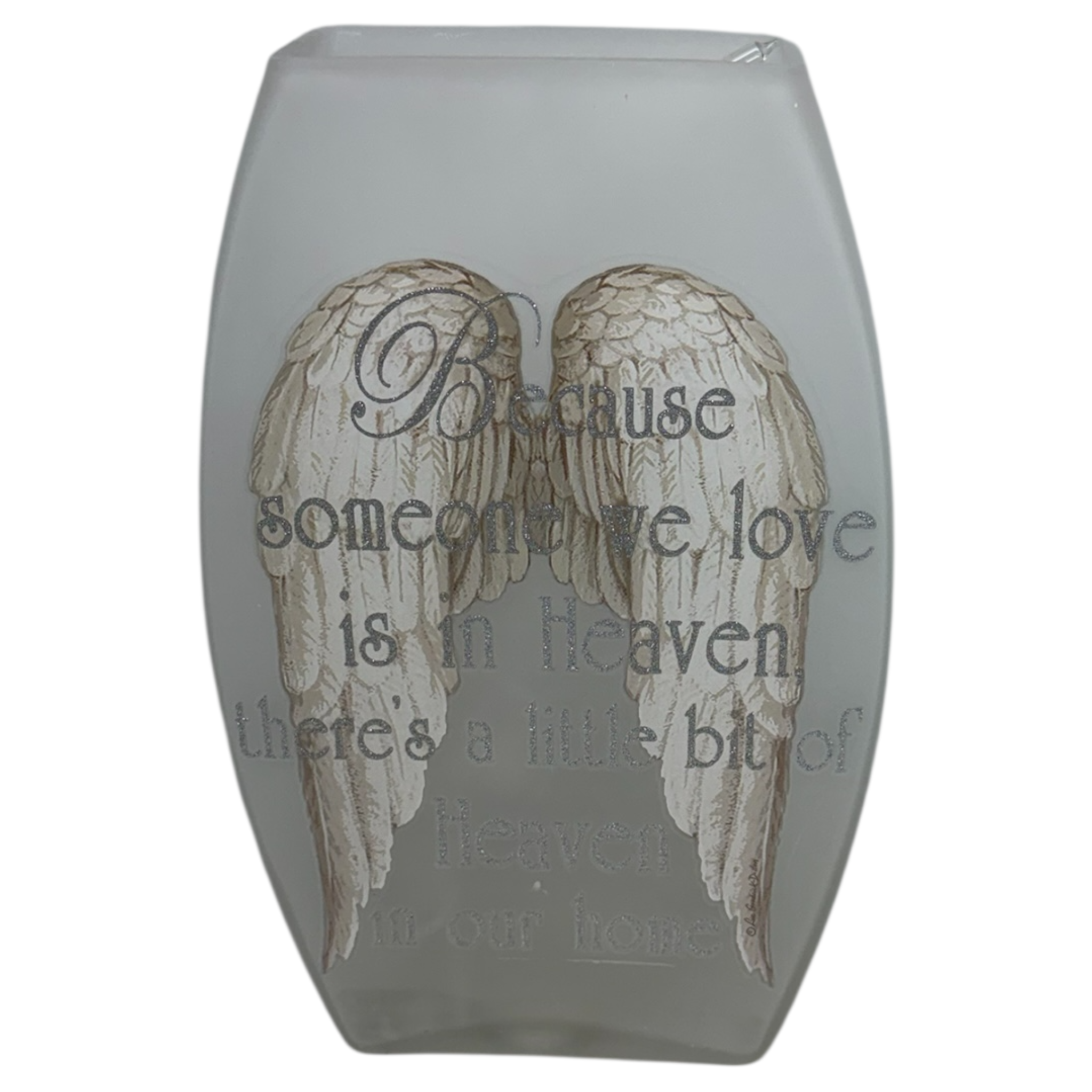 A Piece of Heaven is in our Home Lighted Vase - Silver Lettering
