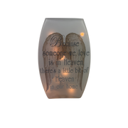 A Piece of Heaven is in our Home Lighted Vase - Silver Lettering