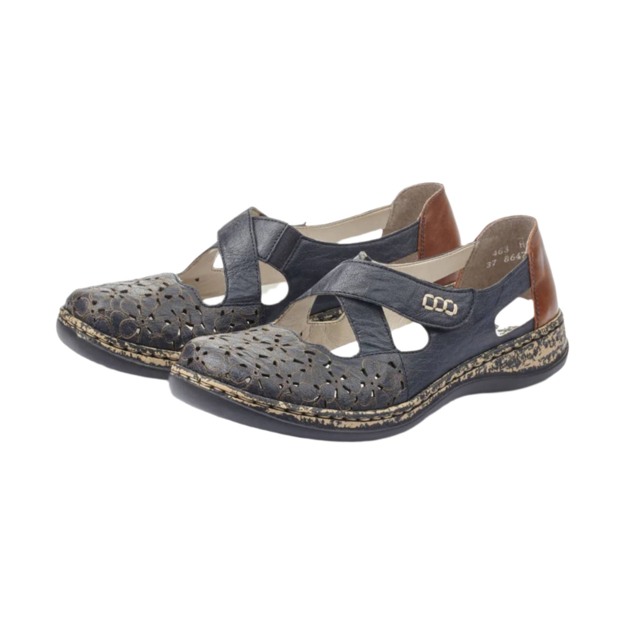 Rieker Women's Daisy H4 Shoes - Blue/Pazifik/Mogano by Lenny's Shoe & Apparel