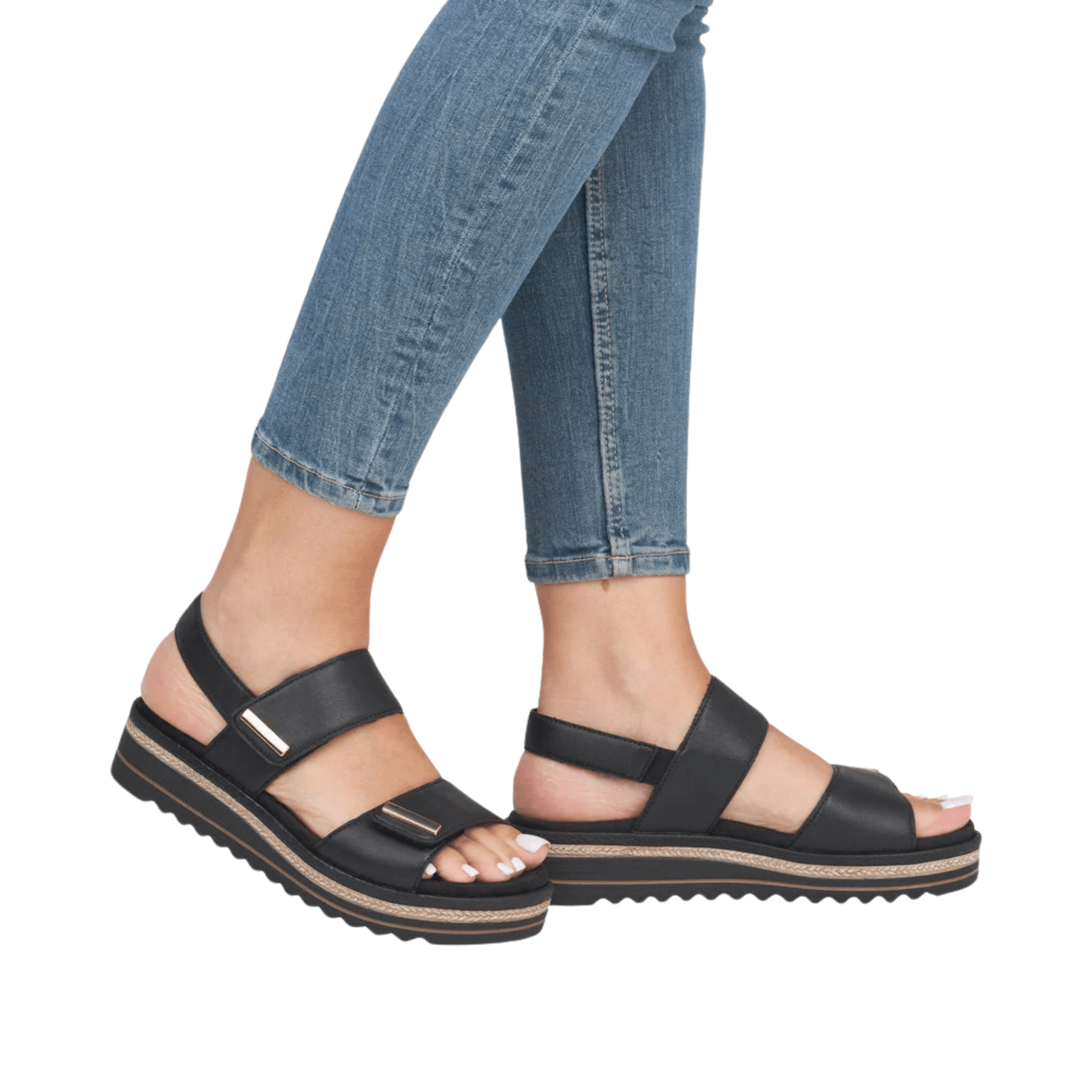 Rieker Women's Jocelyn Sandals - Black by Lenny's Shoe & Apparel