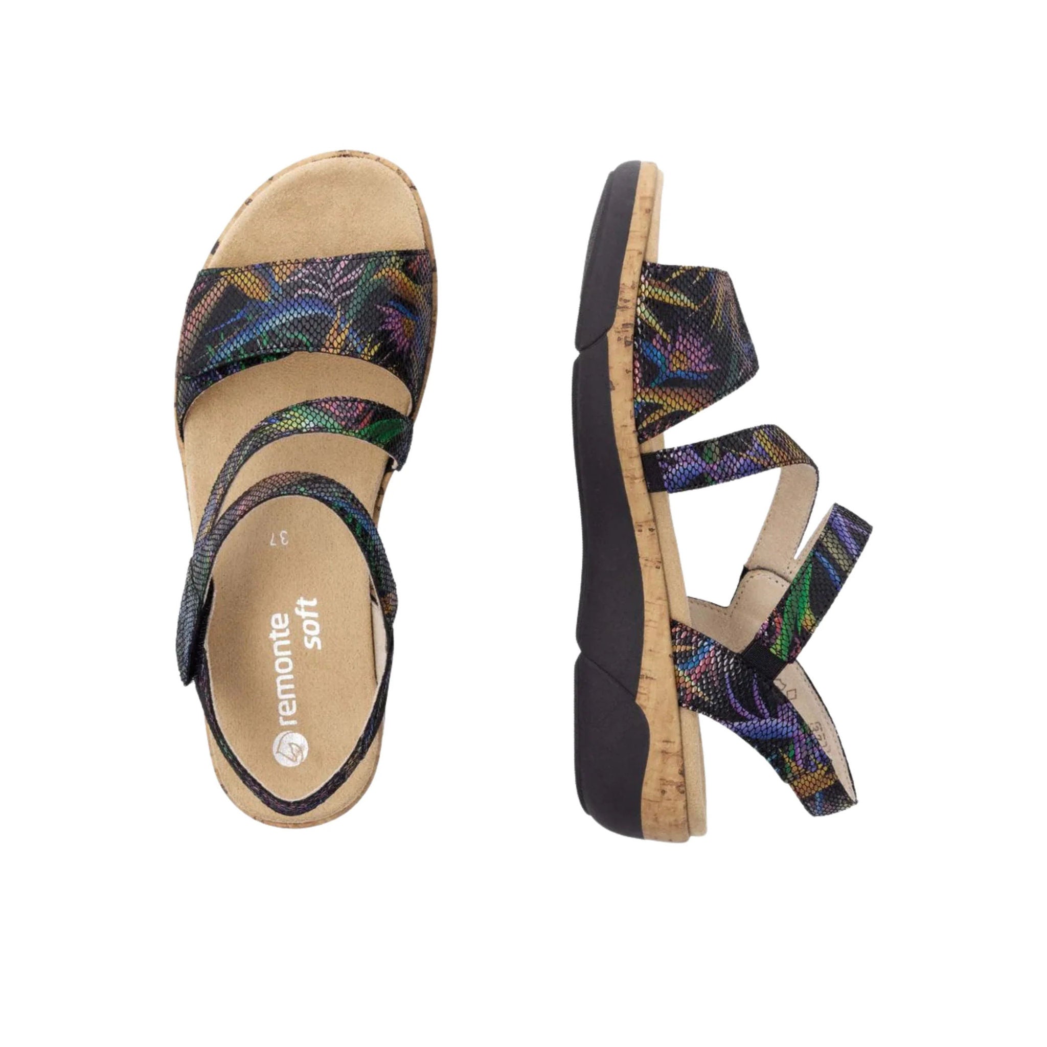 Rieker Women's Jocelyn Sandals - Schwarz Multi by Lenny's Shoe & Apparel