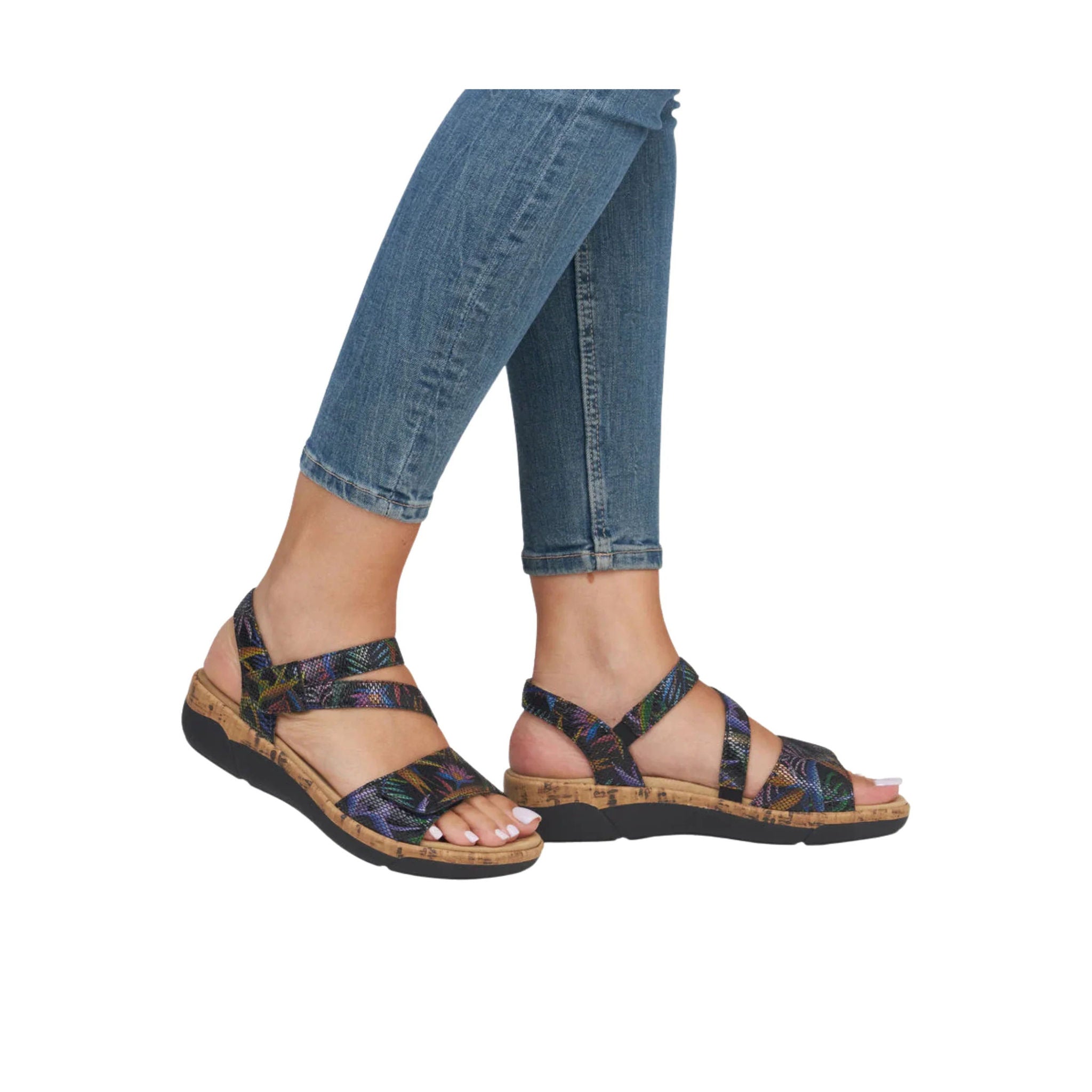 Rieker Women's Jocelyn Sandals - Schwarz Multi by Lenny's Shoe & Apparel