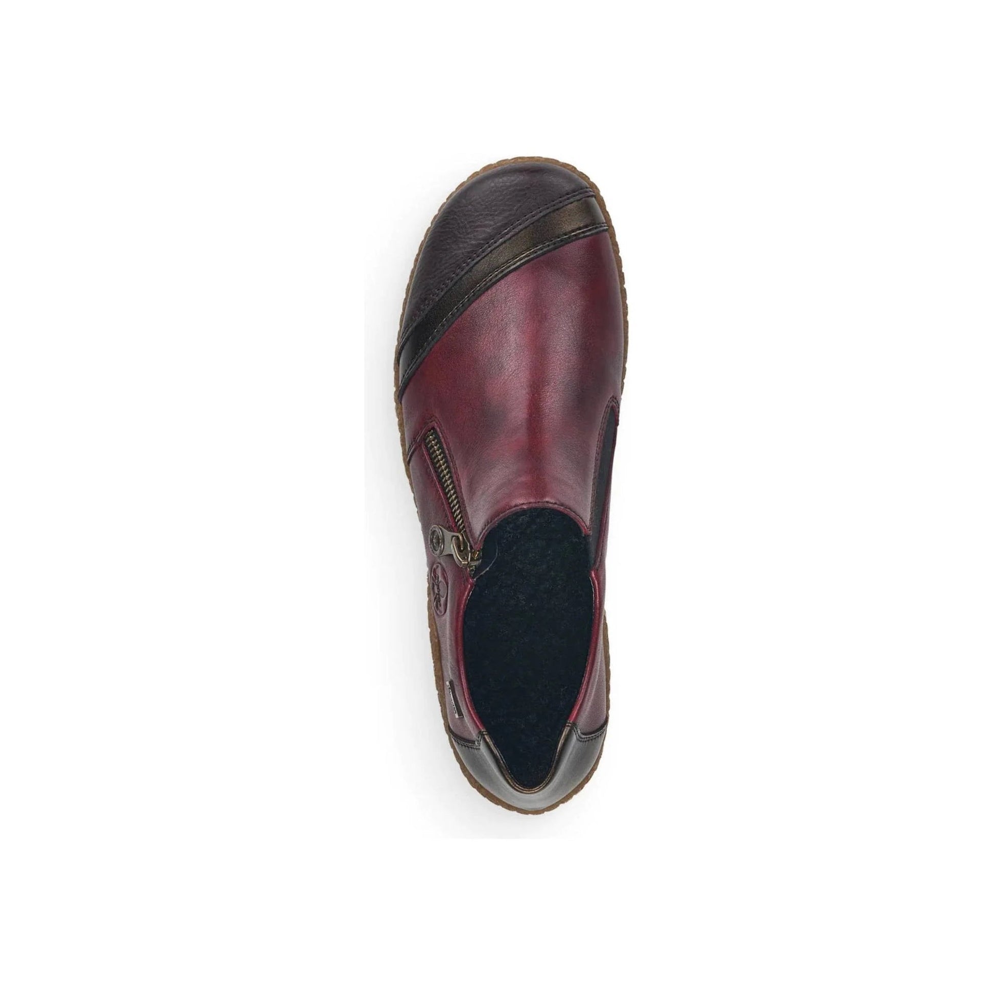 Rieker Women's Liv Slip Zip Shoes - Red by Lenny's Shoe & Apparel