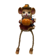 Harvest Mouse Shelf Sitter - With Pumpkin