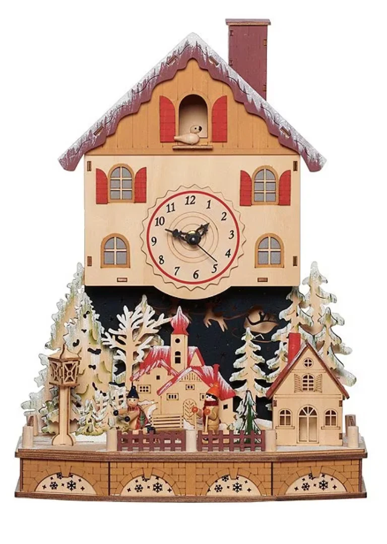 Wood Works Lighted Alpine Table Clock