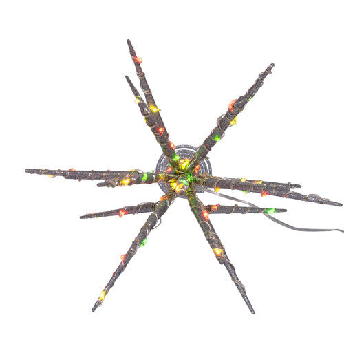Silver Glitter Starburst Tree Topper - 12 Inch Multicolor