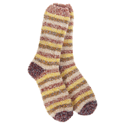 Cozy Striped Crew Socks - Warm Ember