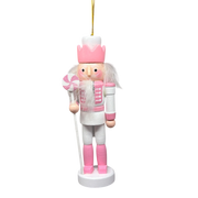 Pink And White Nutcracker Ornament - Staff