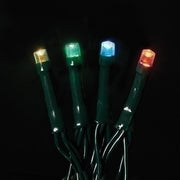 USB powered 50 LED (12.8 foot) Green Wire Multifunction Lights with Timer - Multicolor