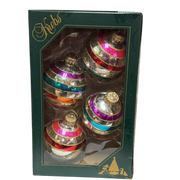 Krebs  Glass Ornament 4 pack - Retro Silver With Stirpes