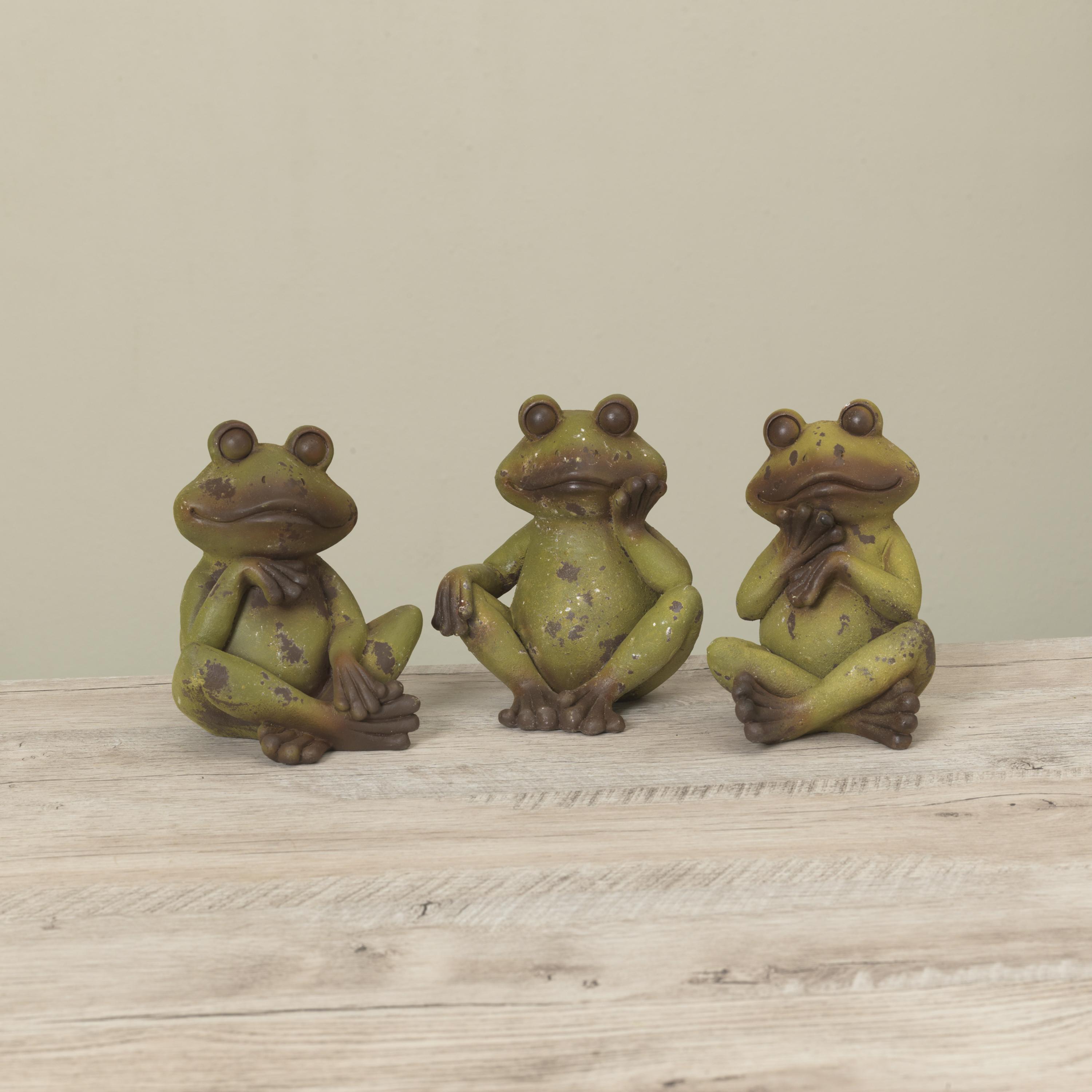 Rustic Zen Frog Statue -