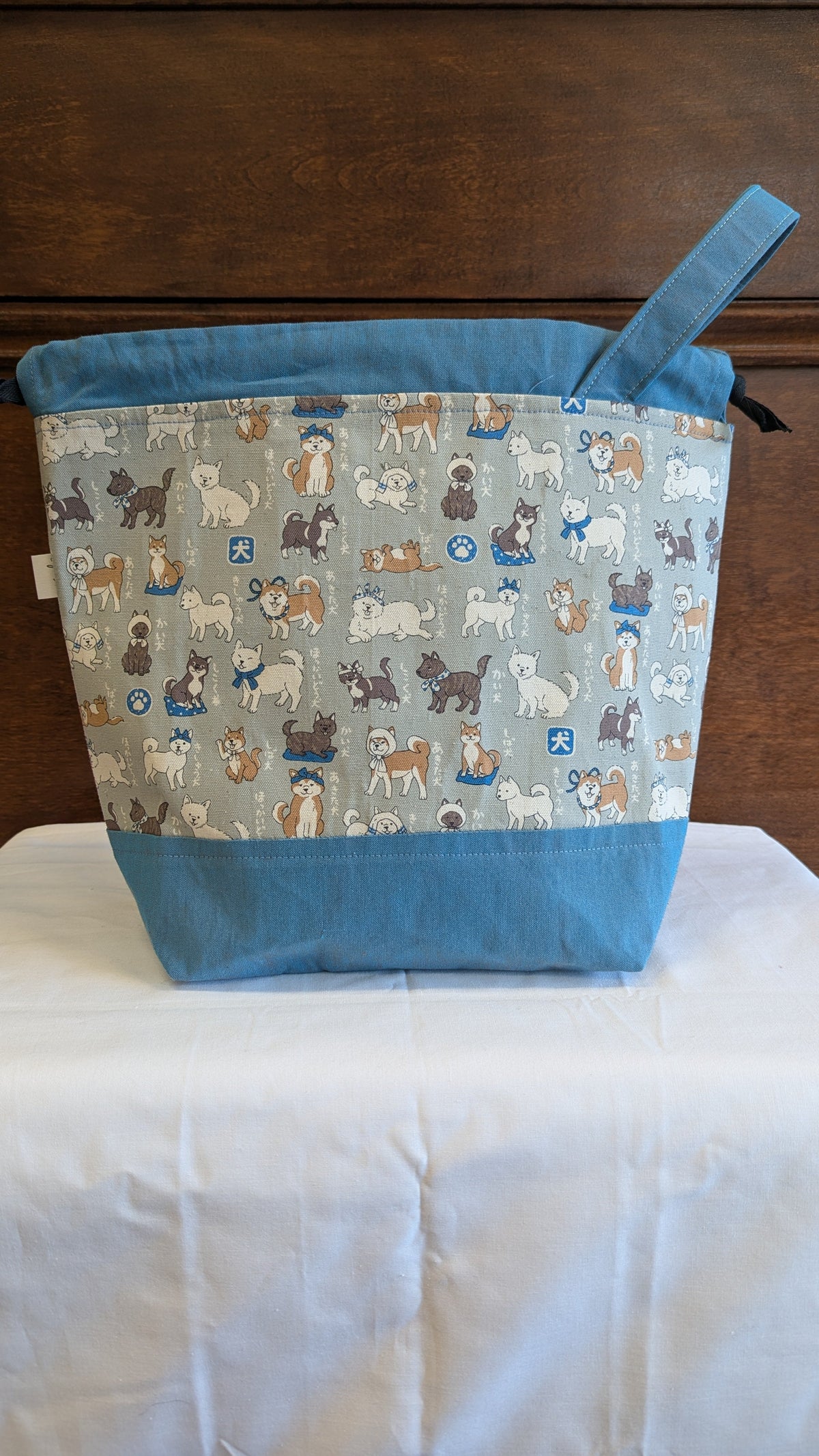 Organic Lines Drawstring Bag - Kokka Collection Dogs