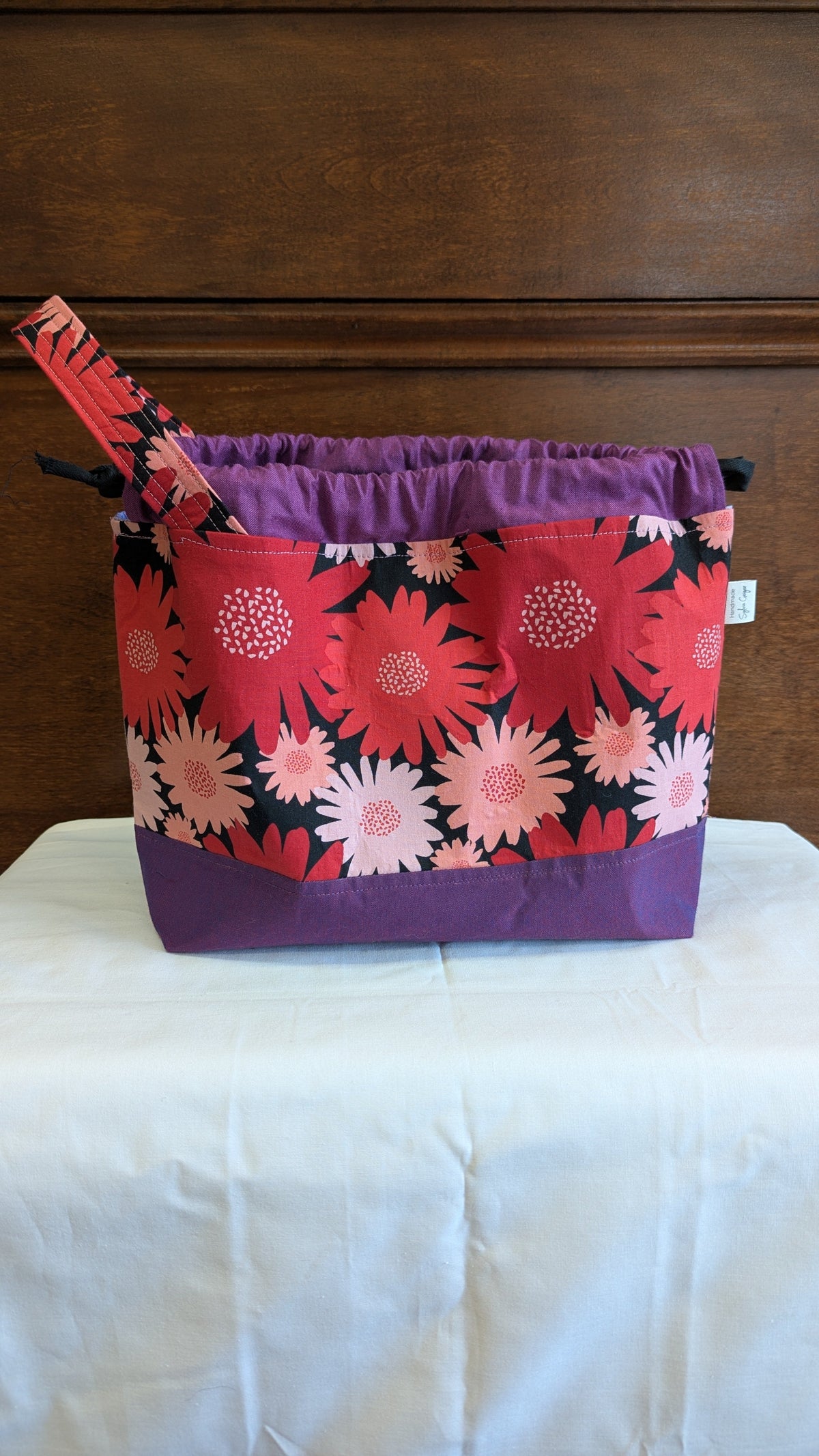 Organic Lines Drawstring Bag - Florals