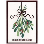 Premium Christmas Card - Season's Greetings Mistletoe