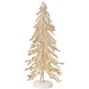 Lighted Tinsel Christmas Tree - 20 Inch - Silver