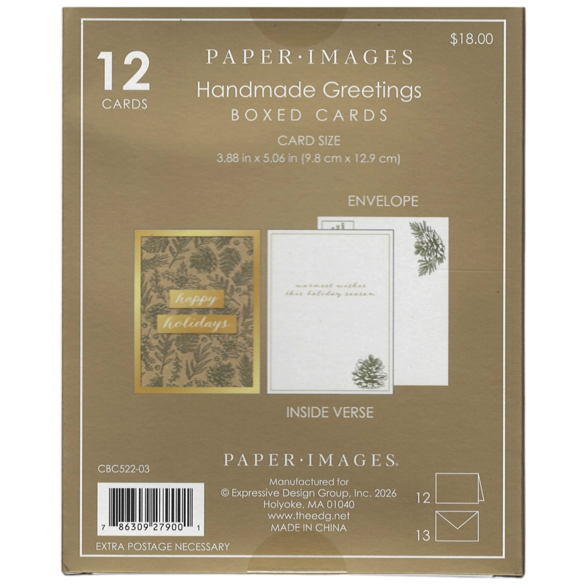 Handmade Greetings Boxed Cards - Happy Holidays